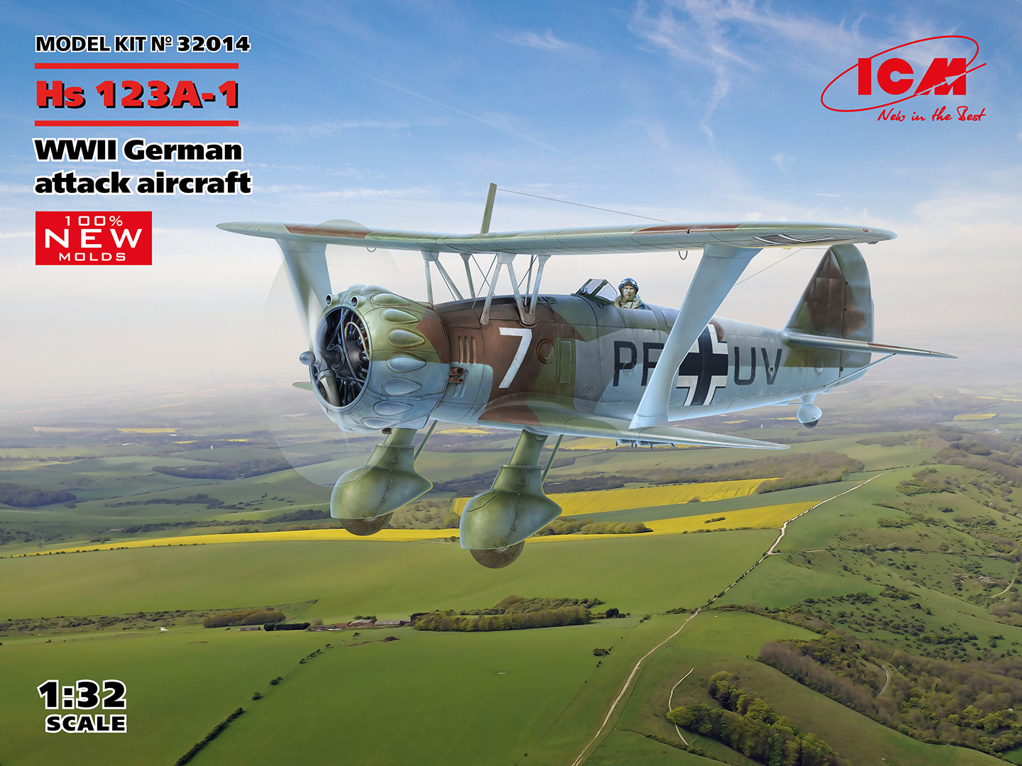 1 32 Icm Hs 123A 1 Late Wwii German Attack Aircraft Preorder