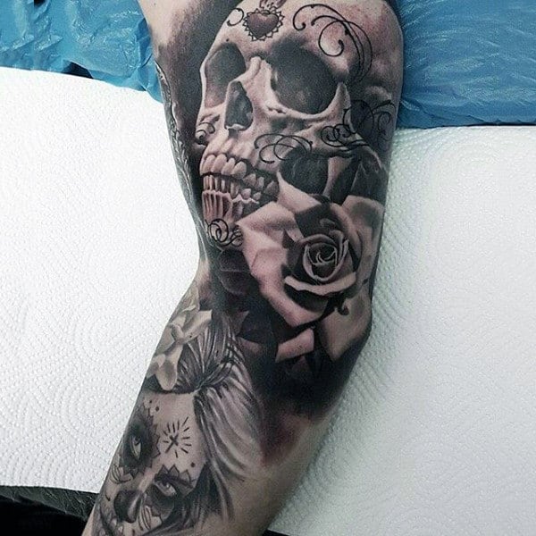 100 Sugar Skull Tattoo Designs For Men 2023 Inspiration Guide