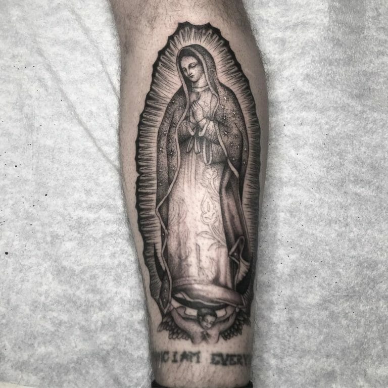 101 Virgin Mary Tattoos For Men Mary Tattoo Tattoos For Guys Grey