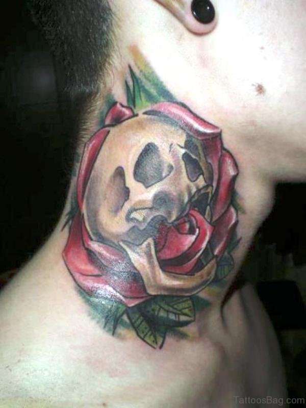 103 Impressive Skull Tattoos On Neck