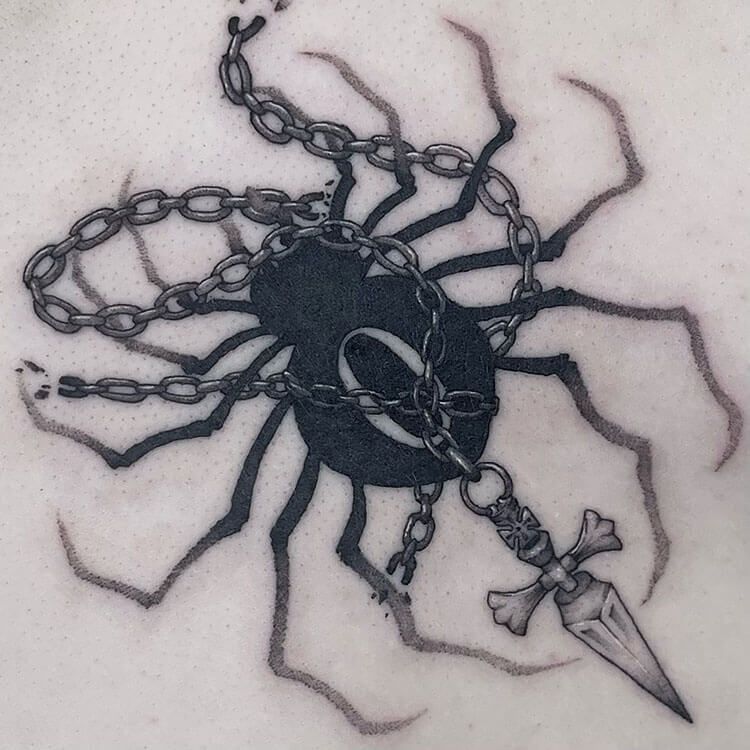 15 Creative Ideas For A Phantom Troupe Spider Tattoo Design