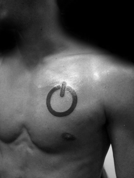 20 Power Symbol Tattoo Designs For Men Computer Button Ideas