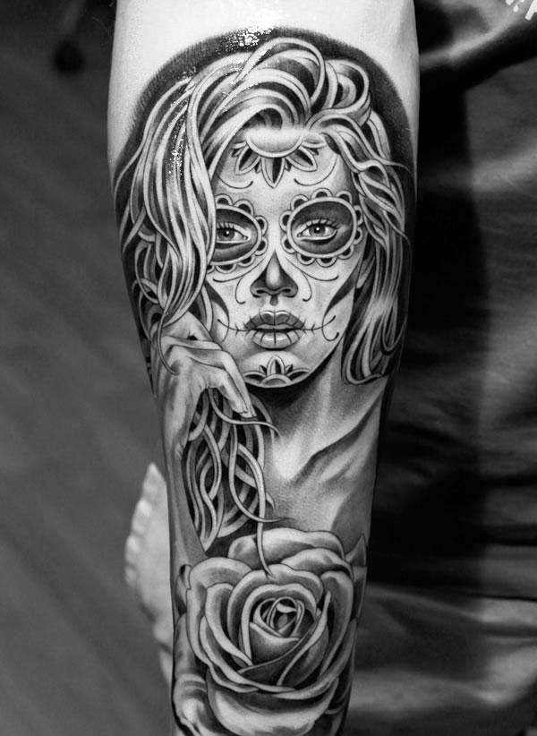 20 Sugar Skull Tattoo Designs For Womens Flawssy