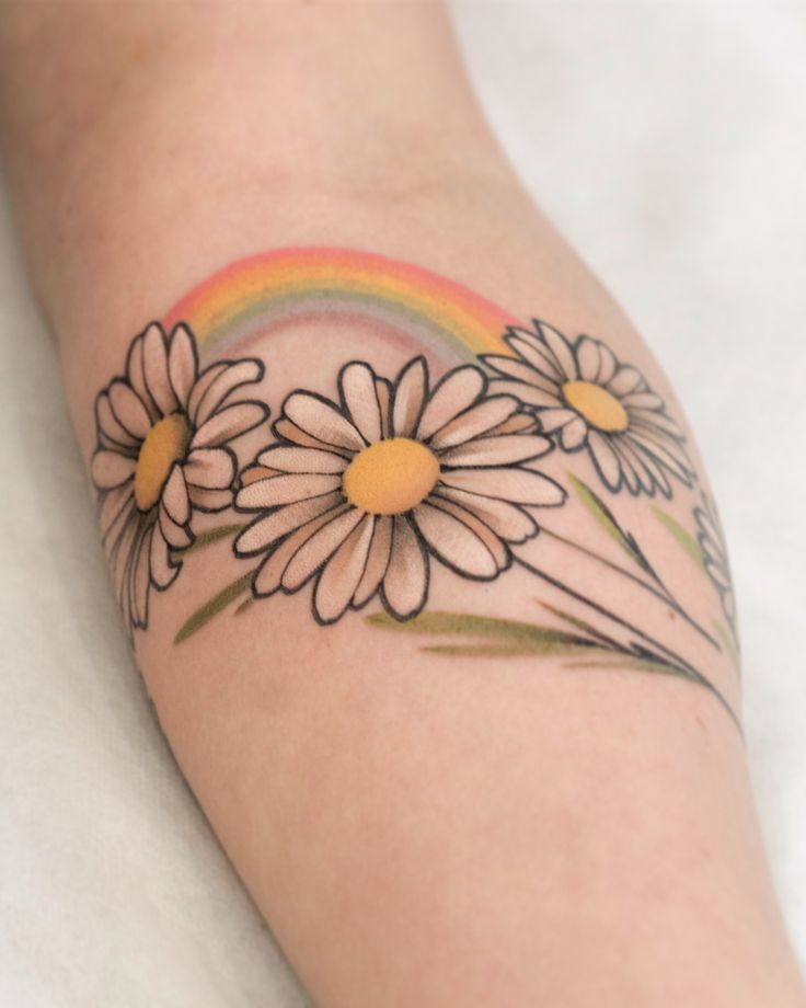 22 Rainbow Flower Tattoo Tamasinehumayra