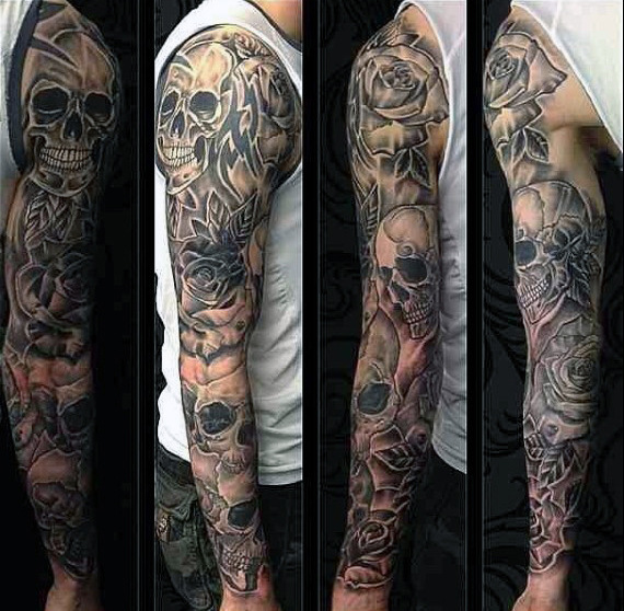 23 Sugar Skull Sleeve Tattoos Ideas Skull Sleeve Tattoos Skull