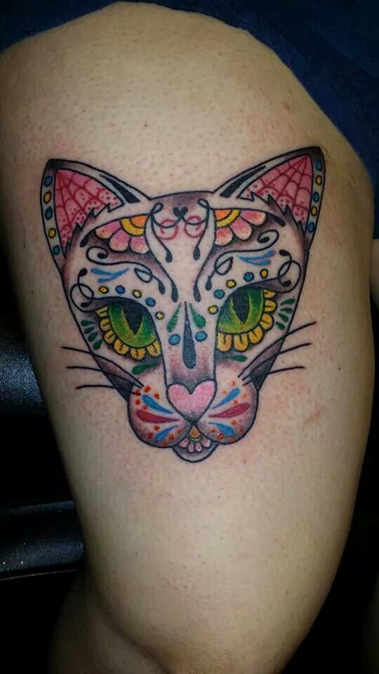 26 Sugar Skull Cats Tattoo Ideas Sugar Skull Cat Sugar Skull Cat Tattoo