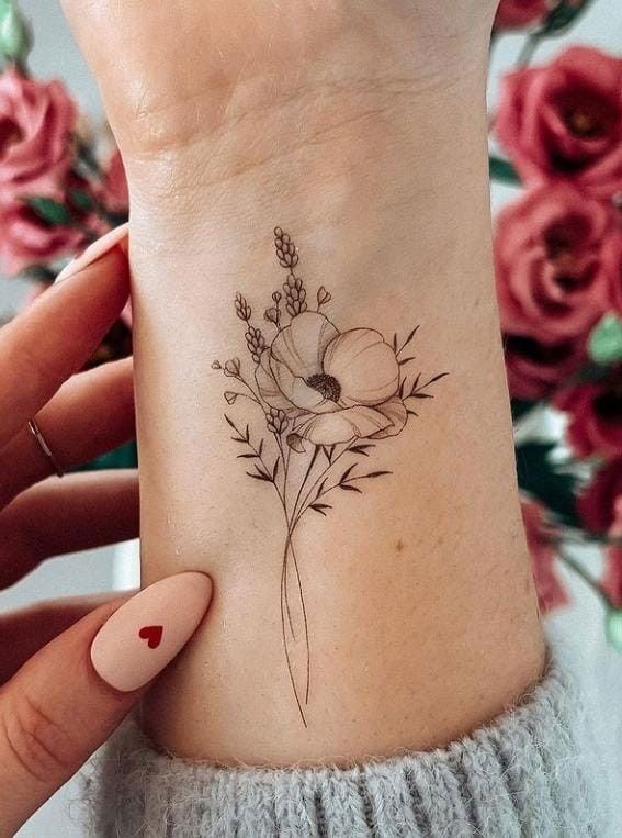 30 Beautiful Flower Tattoo Ideas Lavender Amp Poppy Tattoo I Take You Wedding Readings