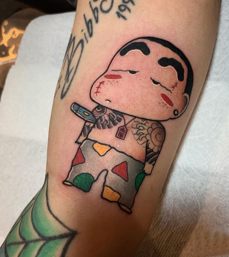 30 Cute Crayon Shin Chan Tattoos Make You Happy Forever Style Vp