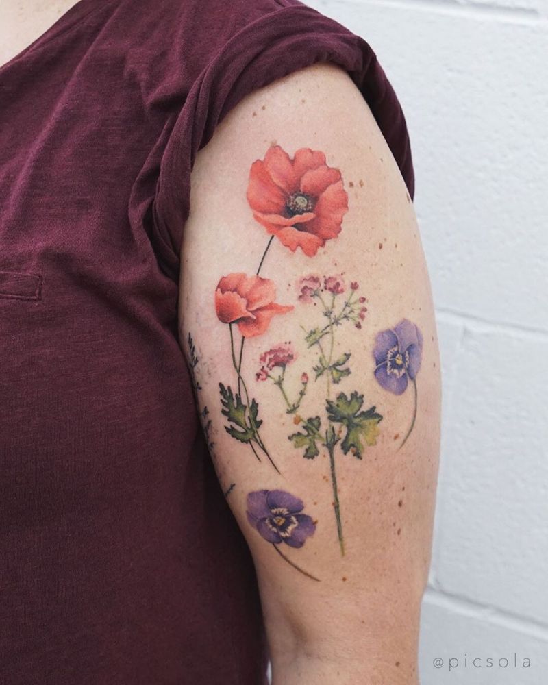 30 Pretty Pansy Tattoos For Your Inspiration Style Vp Page 23