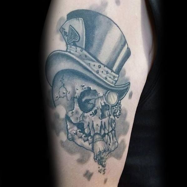 30 Skull With Top Hat Tattoo Designs For Men Manly Ink Ideas