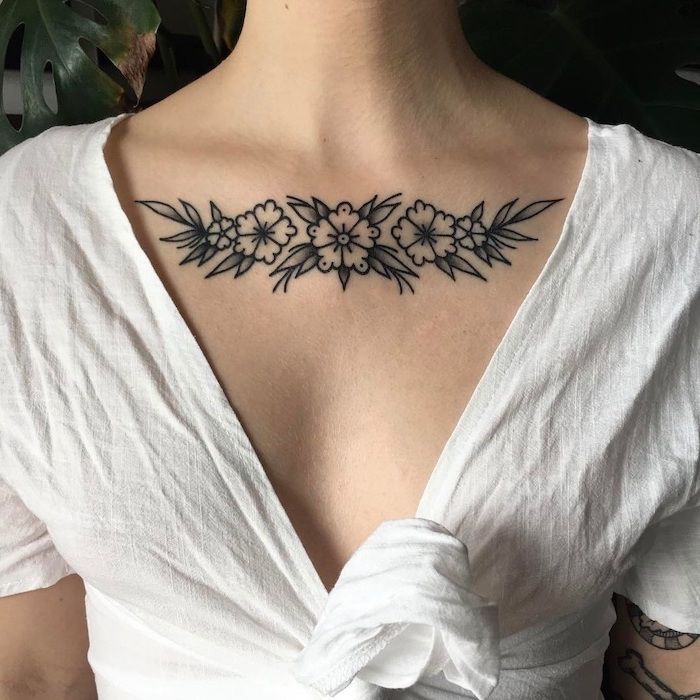 300 Beautiful Chest Tattoos For Women 2020 Girly Designs Piece