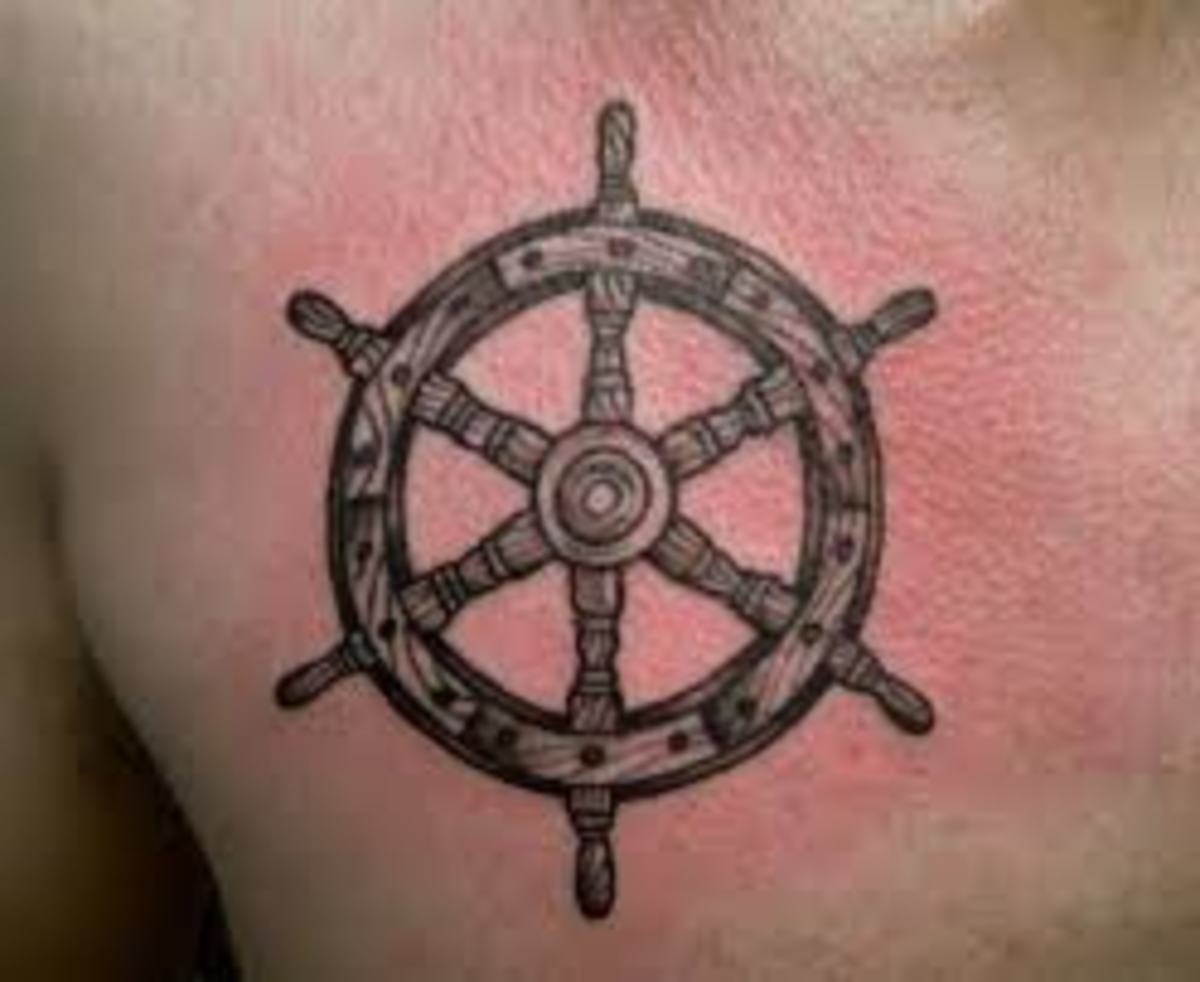 36 Stunning Ship Wheel Tattoo Traditional Ideas