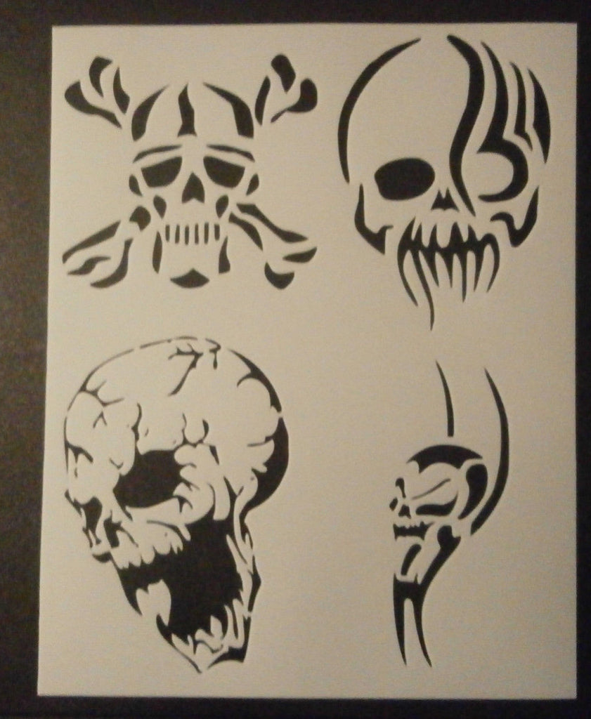 4 Skulls Stencil My Custom Stencils