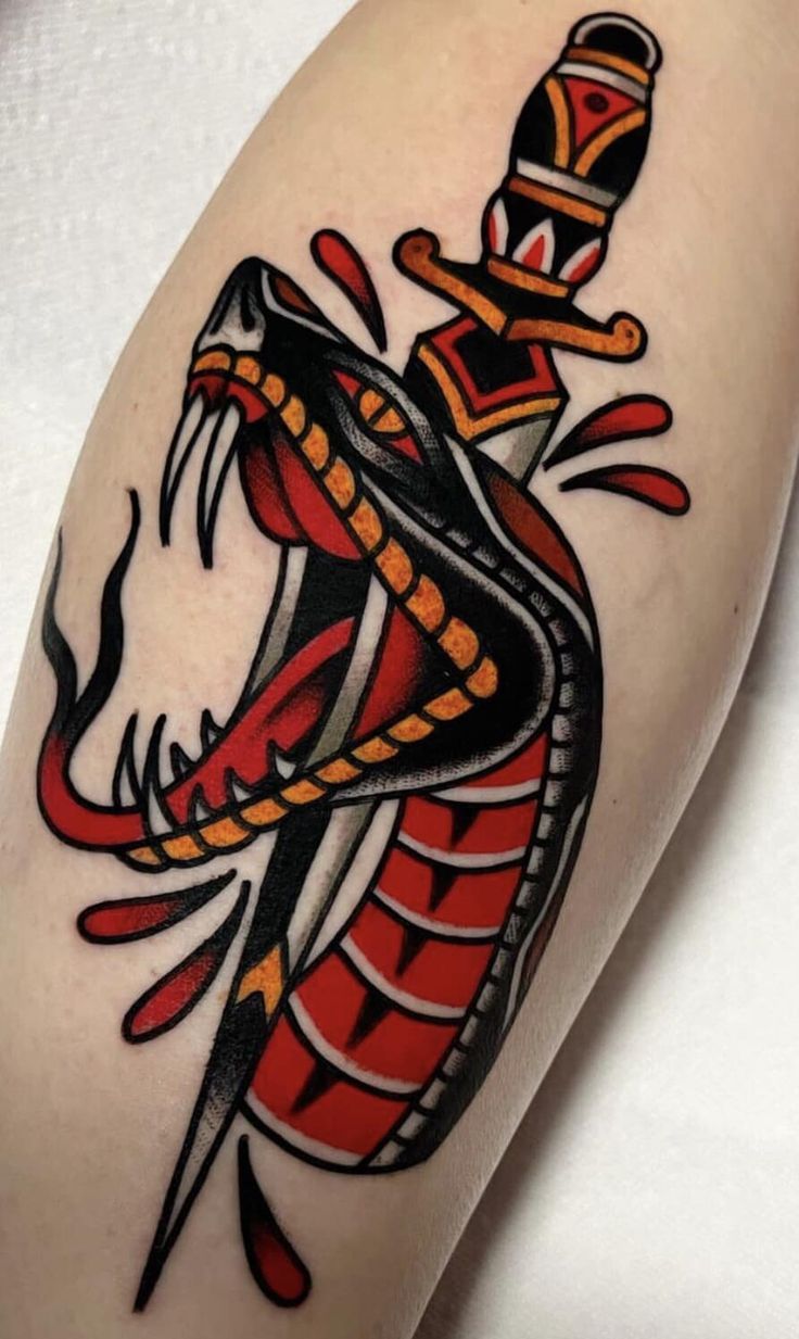 40 Best Snake And Dagger Tattoo Images On Pinterest Dagger Tattoo