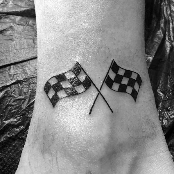 40 Checkered Flag Tattoo Ideas For Men Racing Designs