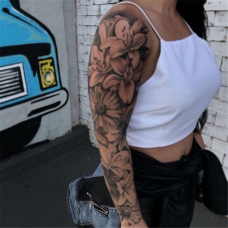 40 Exclusive And Stunning Arm Floral Sleeve Tattoo Designs For Your