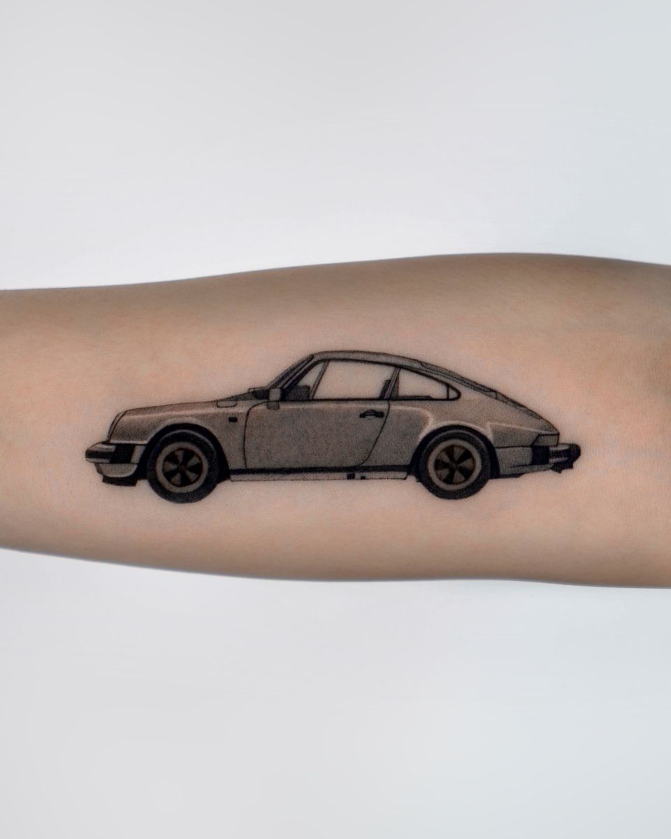 40 Porsche Tattoo Concepts For Males German Car Designs