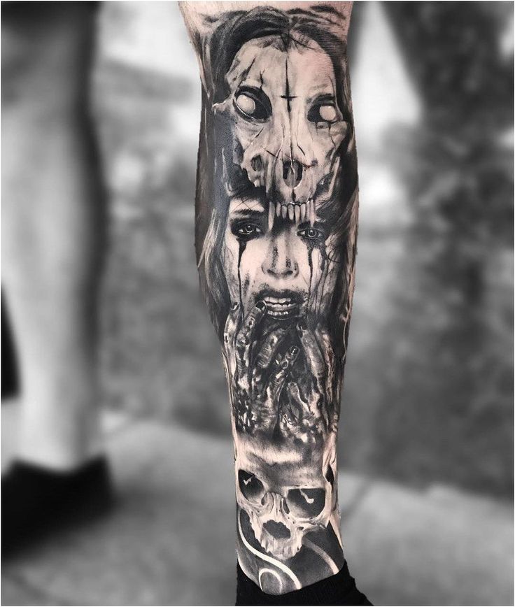 45 Amazing Horror Tattoo Sleeve Ideas Image Ideas