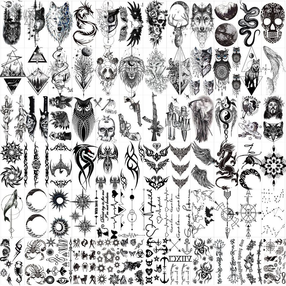 5 Halloween Skull Temporary Tattoo Tiny Fake Tattoos Set Of 5