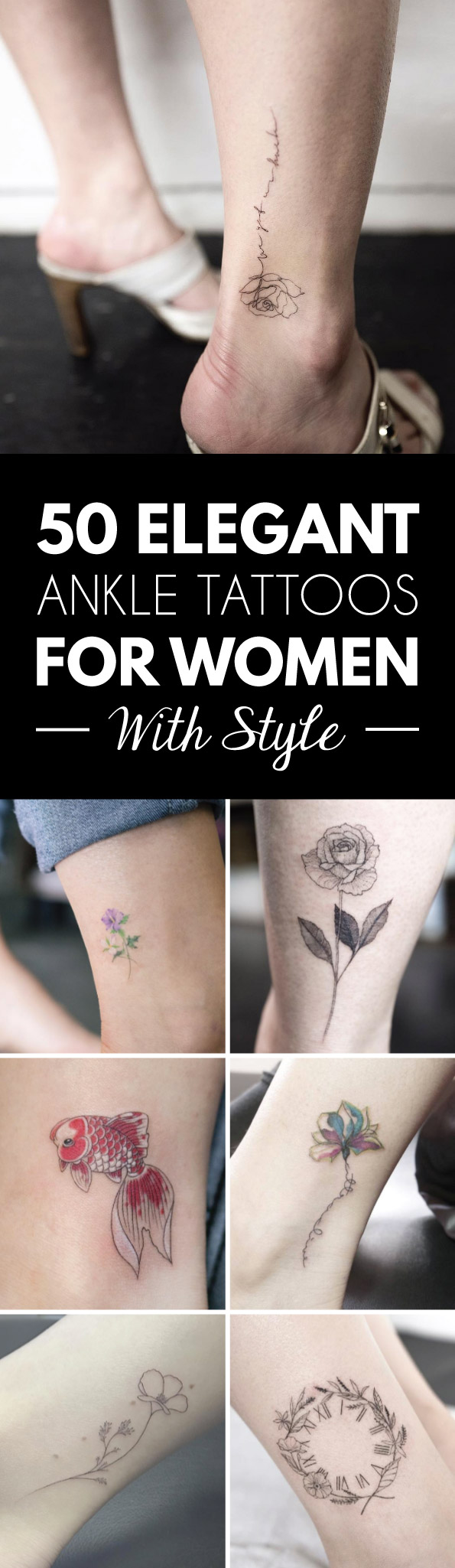 50 Elegant Ankle Tattoos For Women With Style Tattooblend