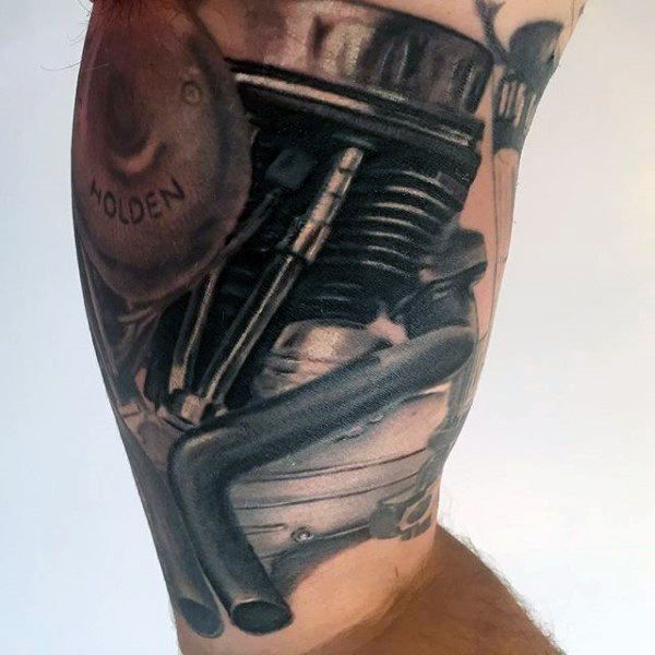 50 Engine Tattoos For Men Motor Design Ideas