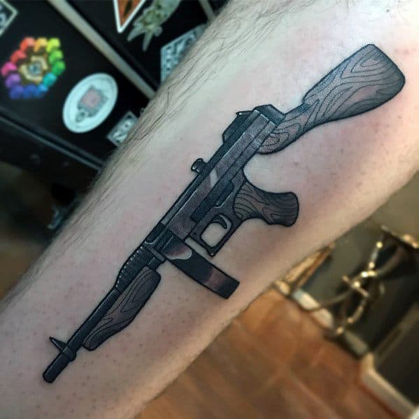 50 Tommy Gun Tattoo Ideas For Men