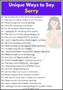 50 Unique Heartful Ways To Say Sorry Engdic