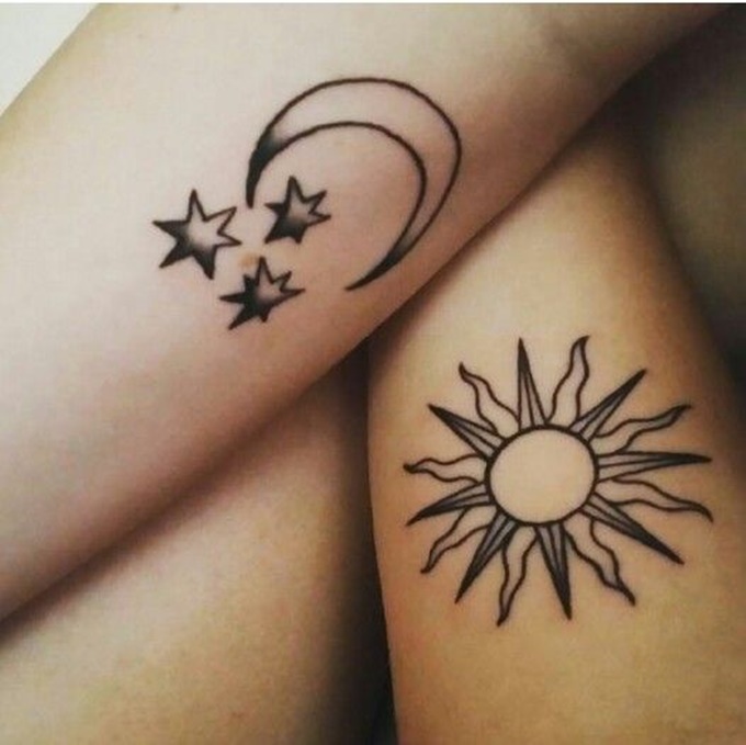 60 Star And Sun Tattoos Ideas Sun Tattoos Sun Tattoo Designs Moon