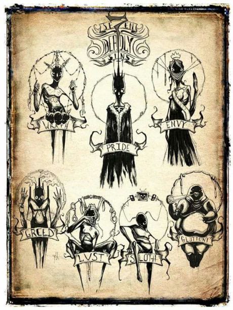 7 Deadly Sins Tattoo Ideas