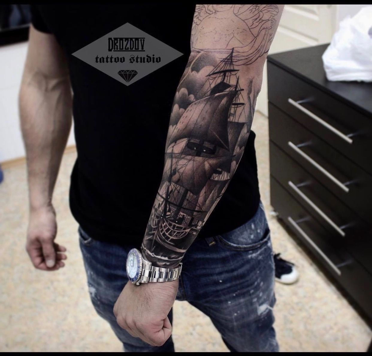 70 Sensational Tattoo Sleeves Ship Tattoo Sleeves Ship Tattoo