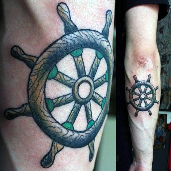 70 Ship Wheel Tattoo Designs For Men A Meaningful Voyage