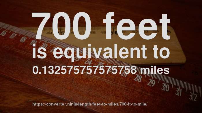 700 Ft To Mile How Long Is 700 Feet In Miles Convert