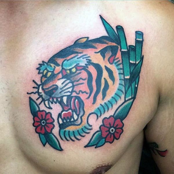 75 Traditional Tiger Tattoo Designs For Men Striped Ink Ideas