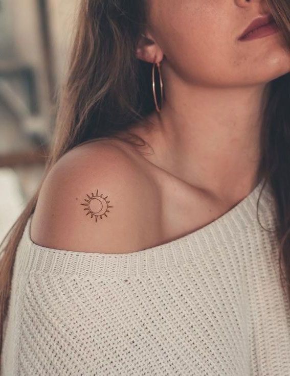 75 Unique Small Tattoo Designs Amp Ideas Crescent Moon And Sun I Take You Wedding Readings