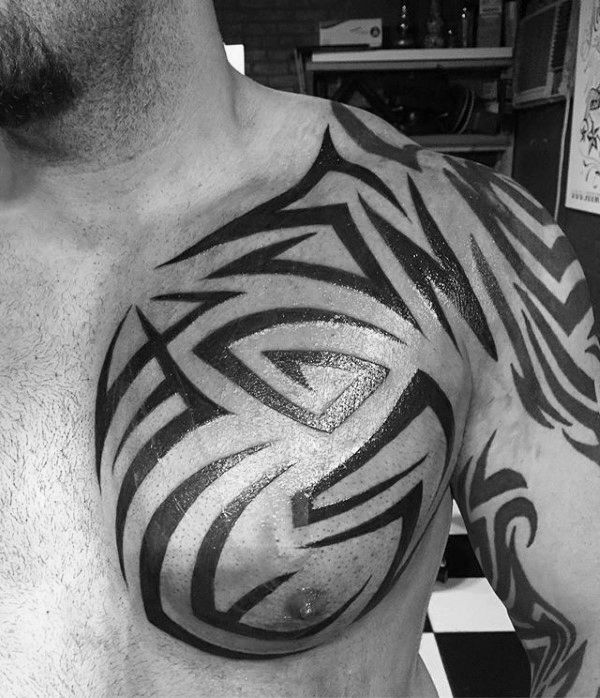 80 Tribal Shoulder Tattoos For Men Masculine Design Ideas