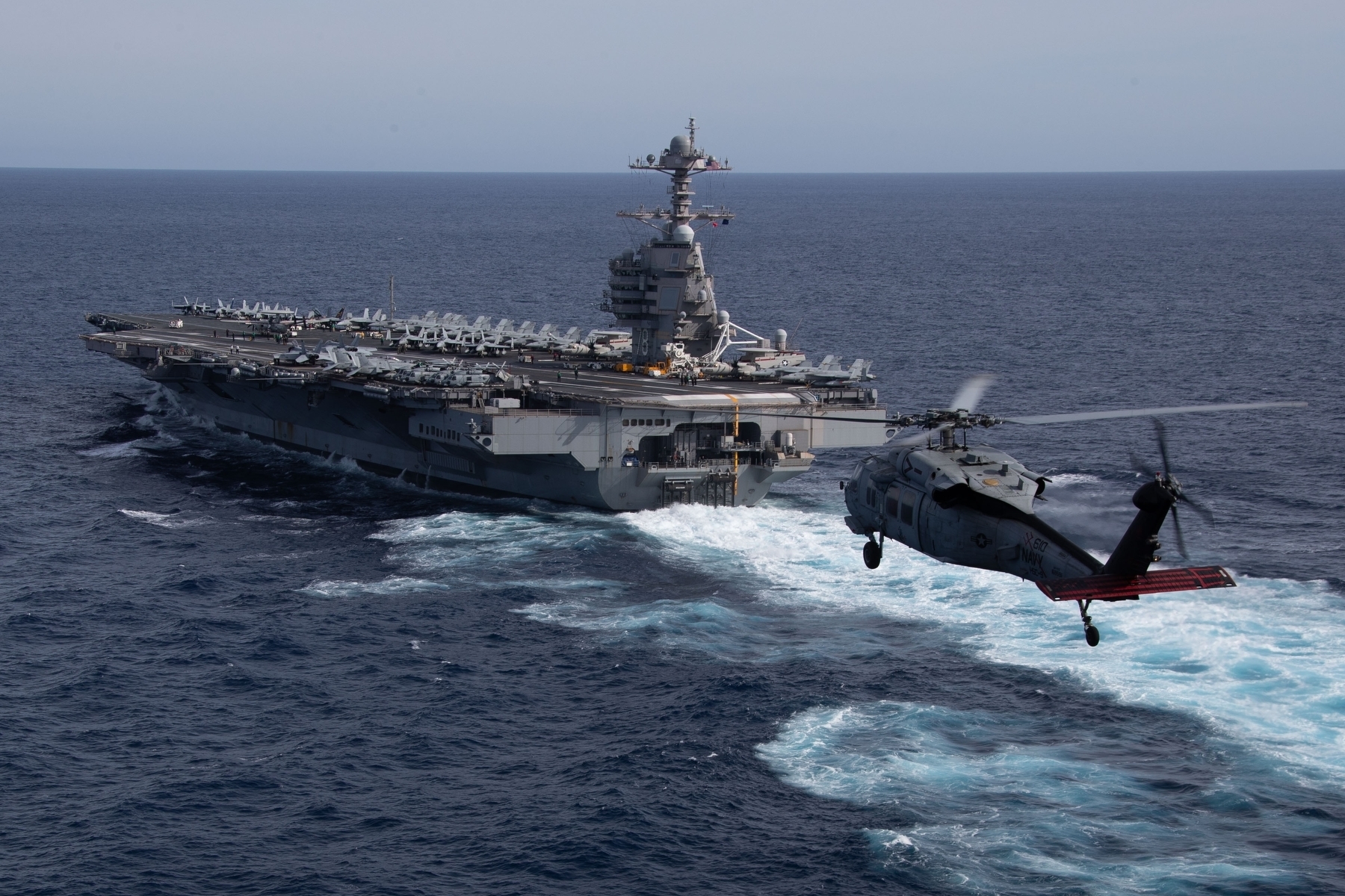 A View Of The Us Navy S Newest Aircraft Carrier The Uss Gerald R Ford