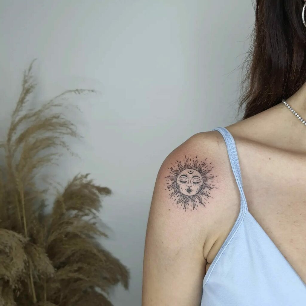 Aggregate More Than 75 Sun On Shoulder Tattoo Latest In Eteachers