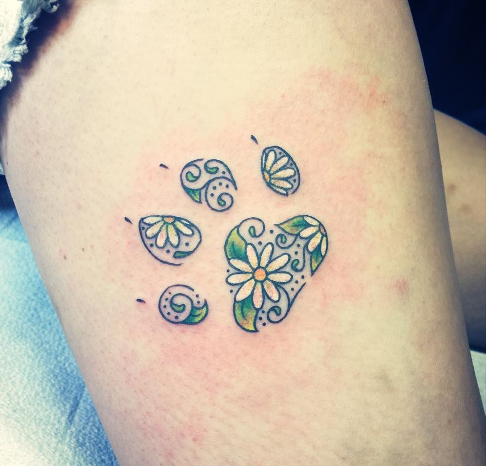 Amazing Dog Paw Print Tattoo Designs