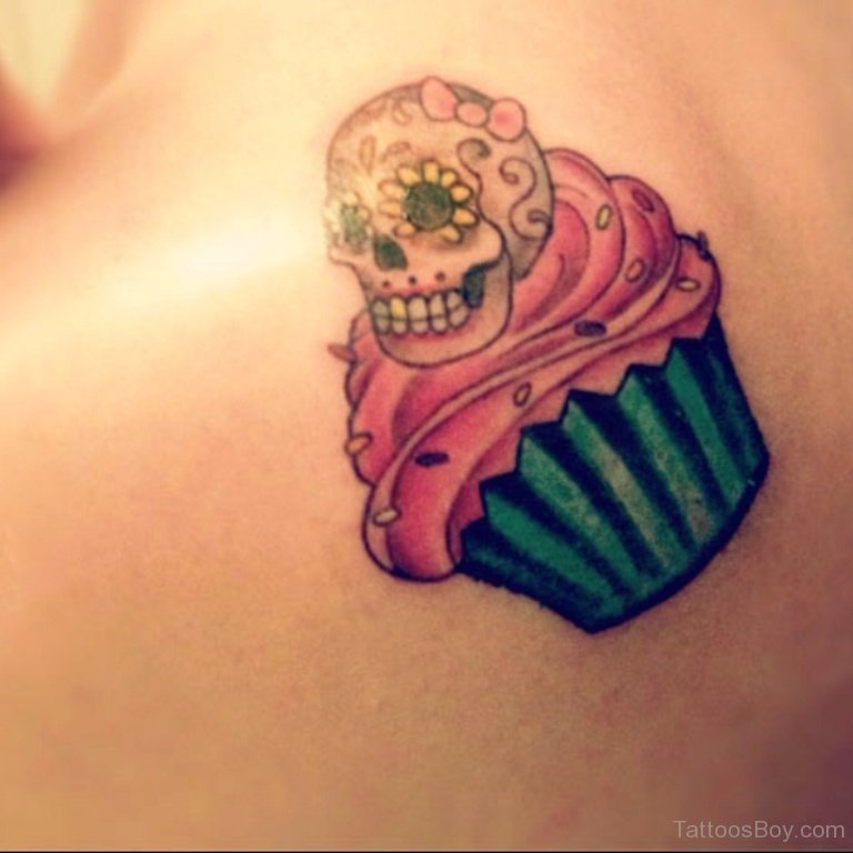 Amazing Skull And Cupcakes Tattoo Tattoos Designs