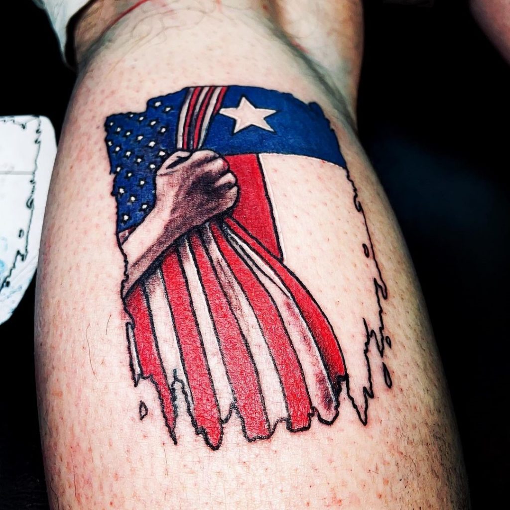 American Flag Tattoo Stencil