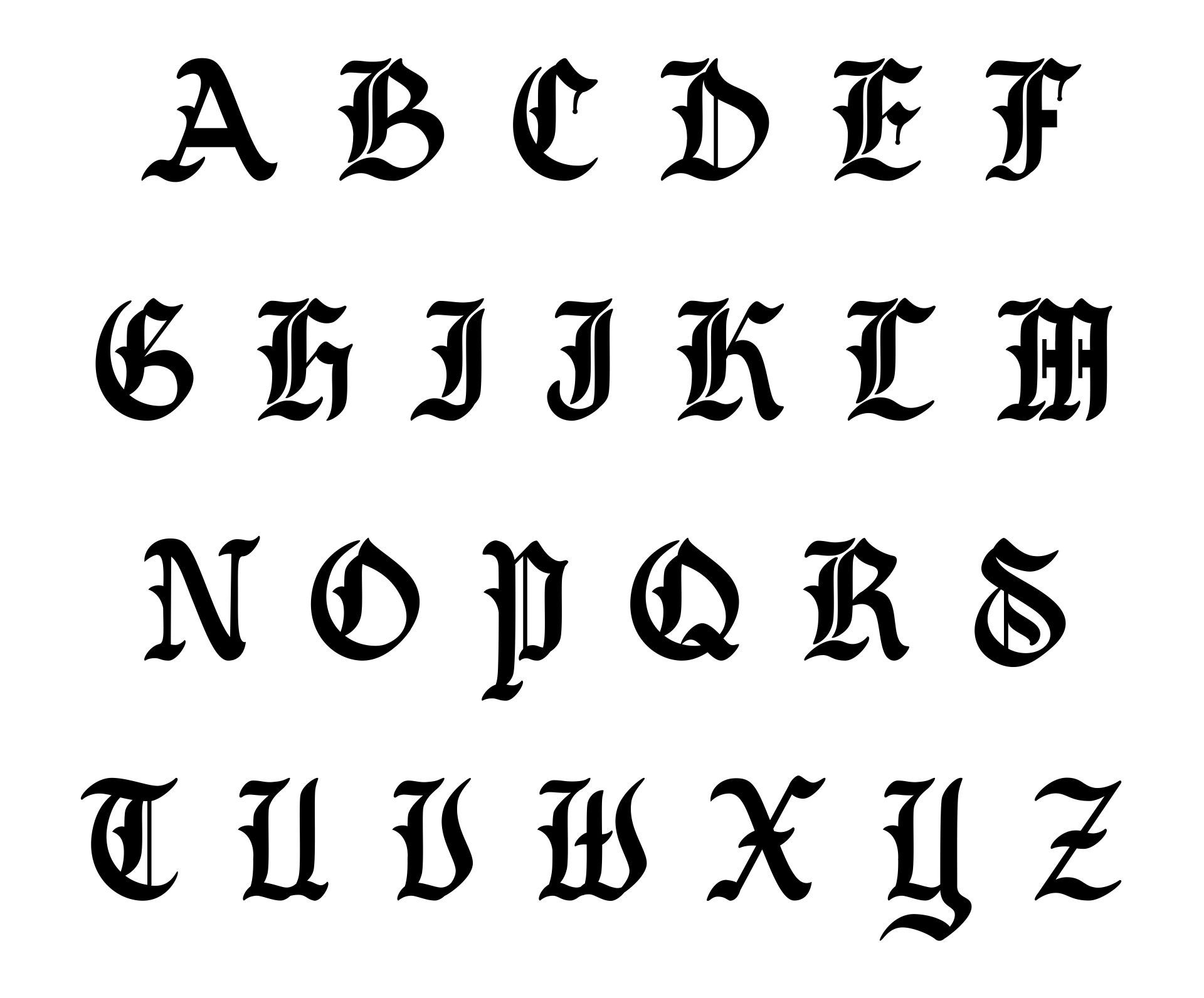 An Old English Alphabet With Different Letters And Numbers