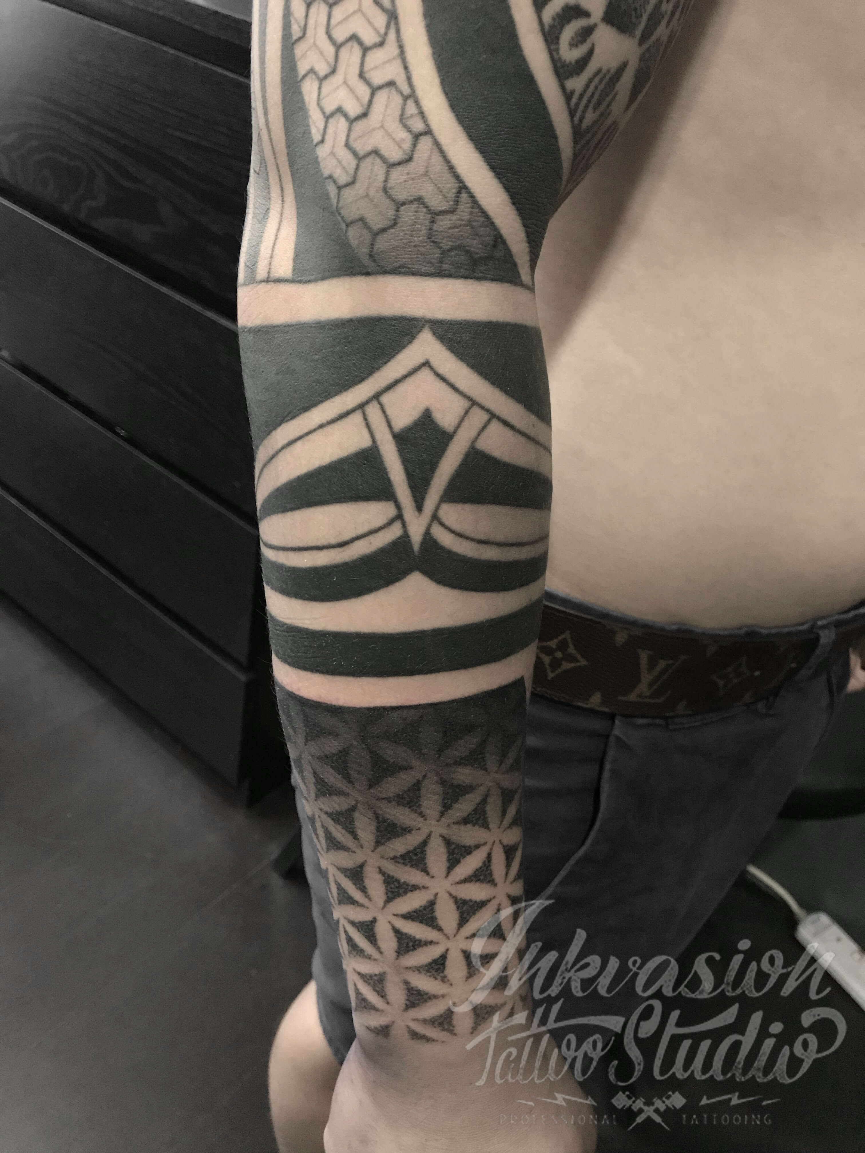 Armbands For One And All Tribal Dotwork Linework Japanese Blackwork Polynesian Geom