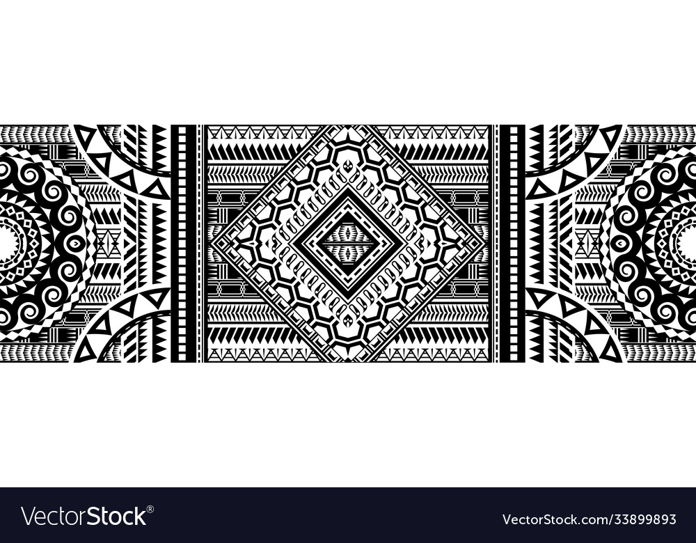 Art Tattoo Sleeve In Polynesian Style Border Vector Illustration Cartoondealer Com 202471286