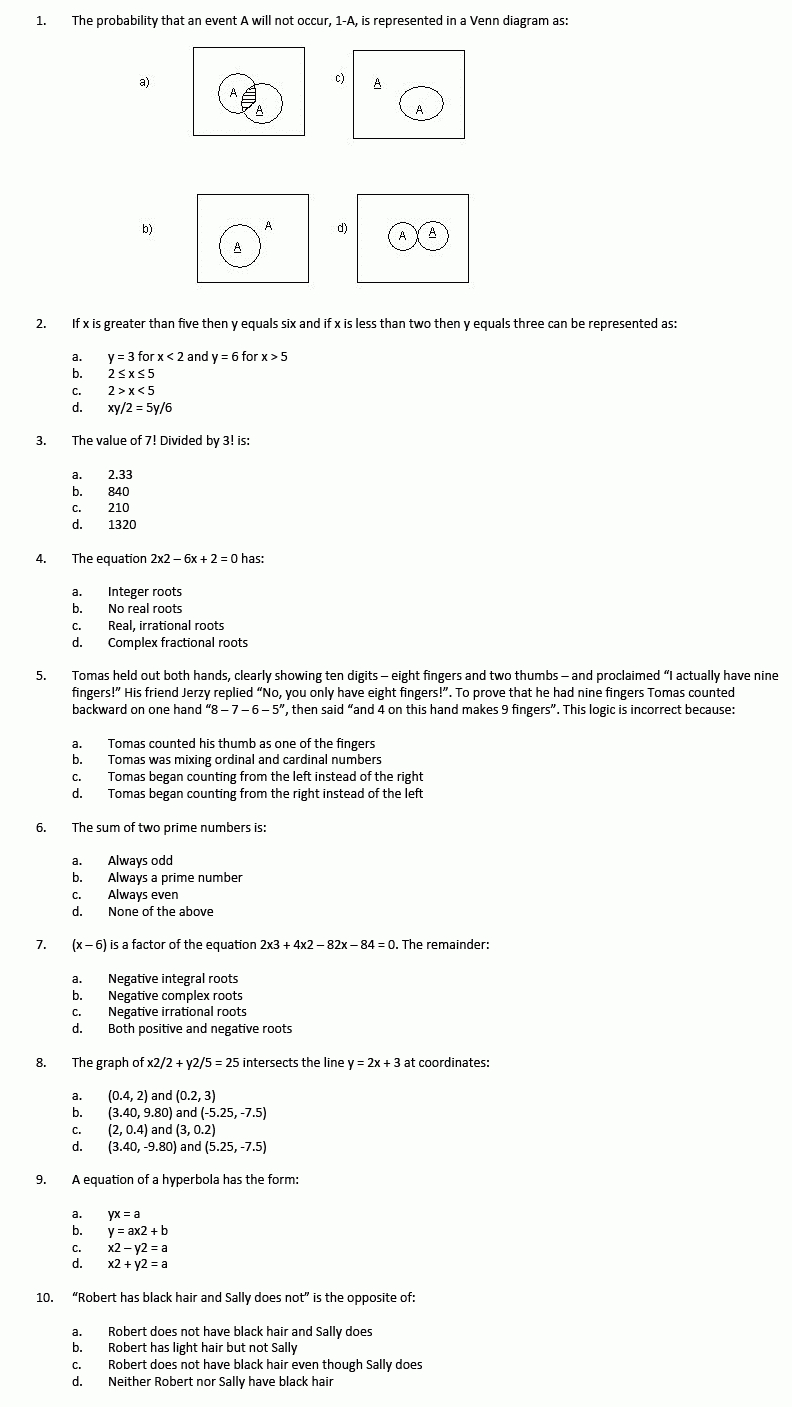 Asvab Printable Practice Test For Navy