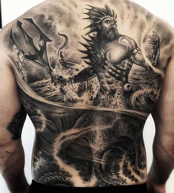 Awesome Poseidon Tattoo Mythology Tattoos Greek Mythology Tattoos