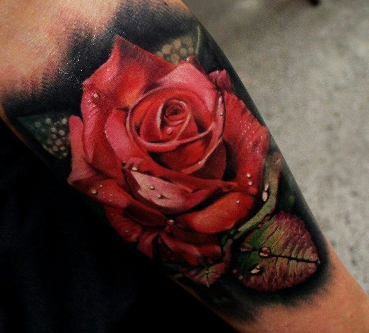 Beautiful Red Rose Tattoo Design Idea