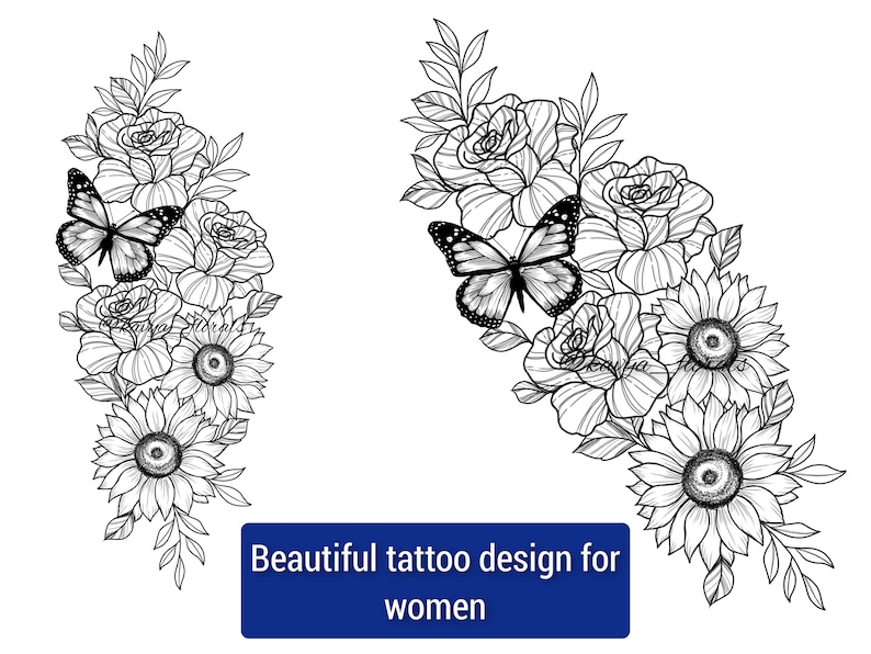 Beautiful Tattoo Design For Women Etsy