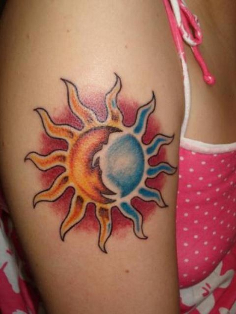 Black Sun Tattoo Sun Tattoo Tribal Moon Sun Tattoo Dark Tattoo Moon Tattoos Sun Moon