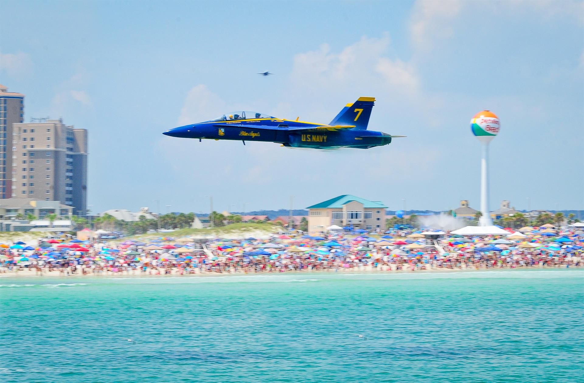 Blue Angels Fly Over Pensacola Beach For Air Show