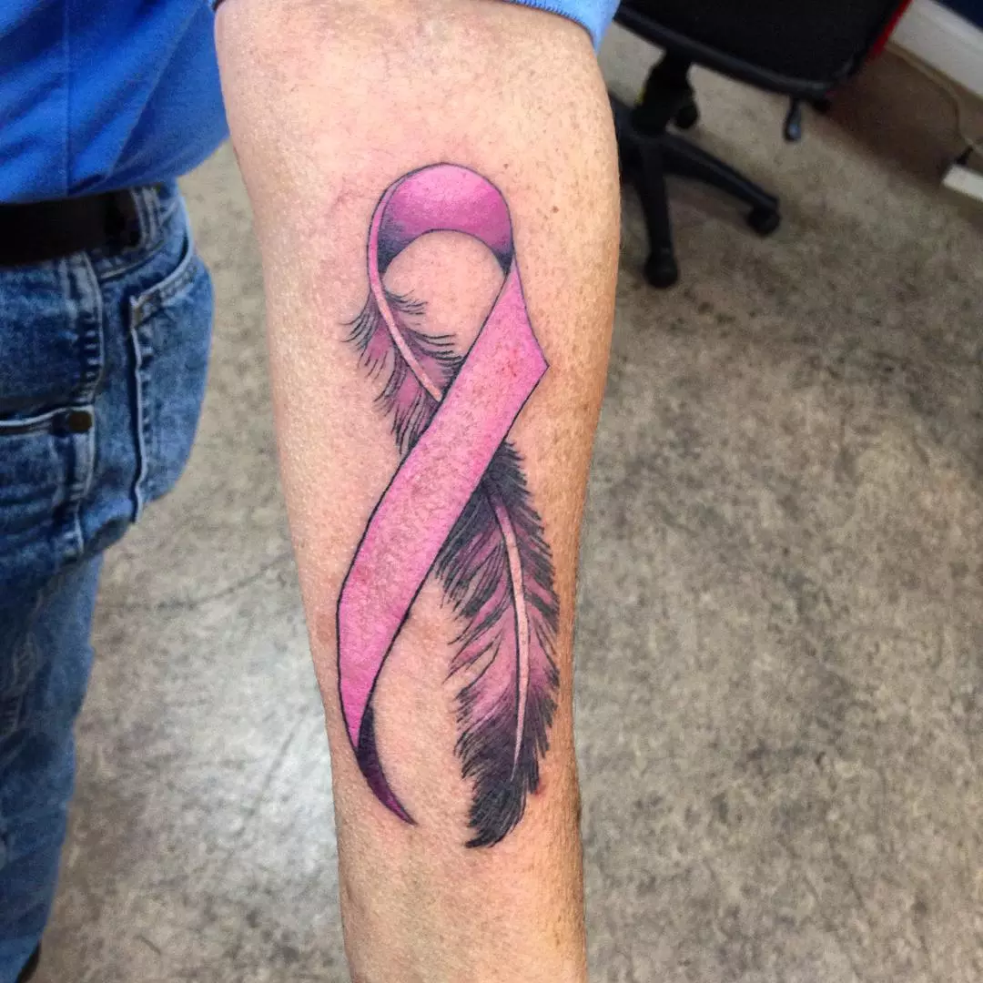 Breast Cancer Ribbon Feather Tattoo A Beautiful Way To Honor Survivors